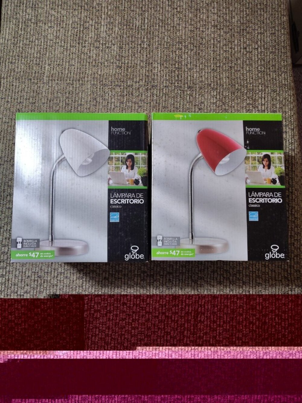 Globe Brand Classic Desk Lamp In One White One Red You Choose
